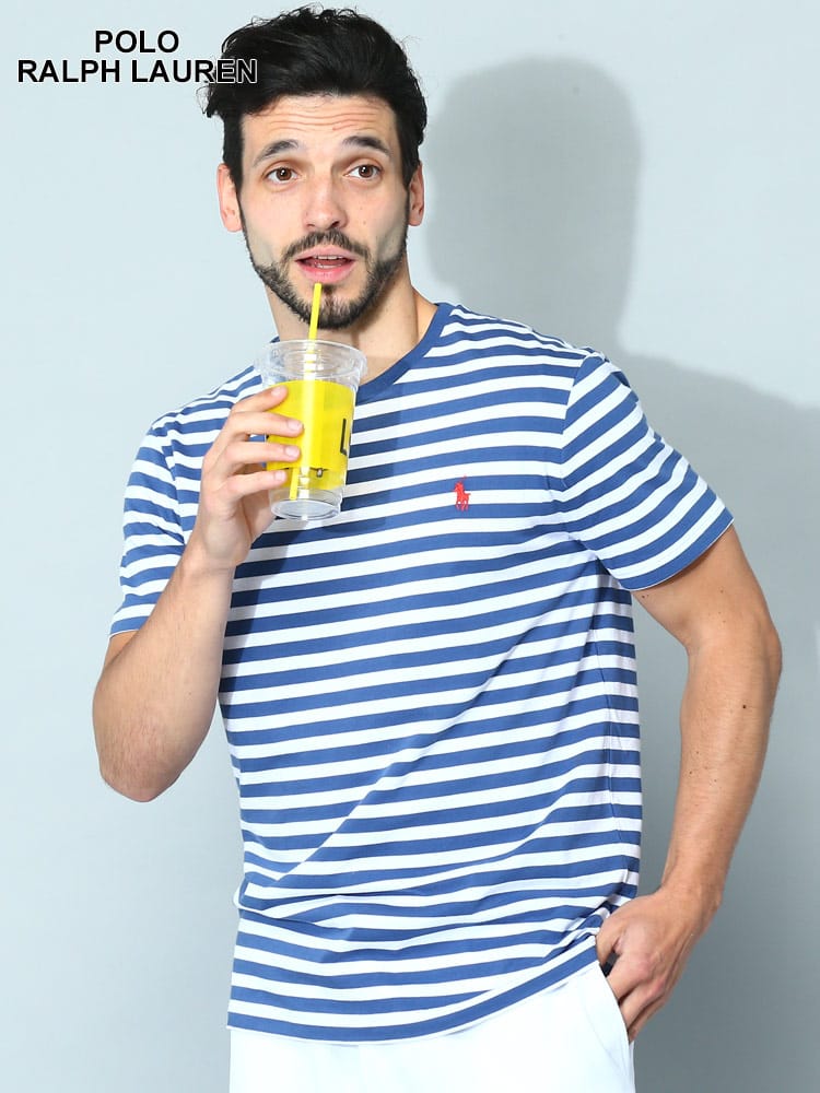 POLO RALPH LAUREN (ポロラルフローレン) ボーダー クルーネック 半袖 Tシャツ メンズ ブランド RL710906295