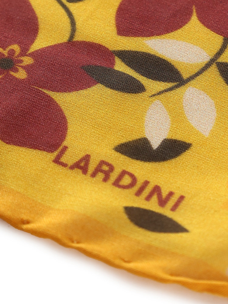 LARDINI (ラルディーニ) シルク混 フラワー ポケットチーフ 