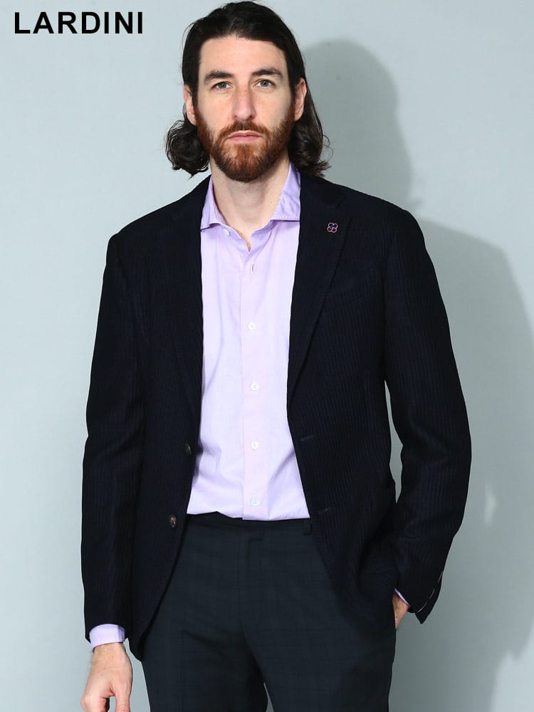 LARDINI (ラルディーニ) シングル 2ツ釦 ニット ジャケット LIKNIT LDLKJ1QJ60043 メンズ ブランド