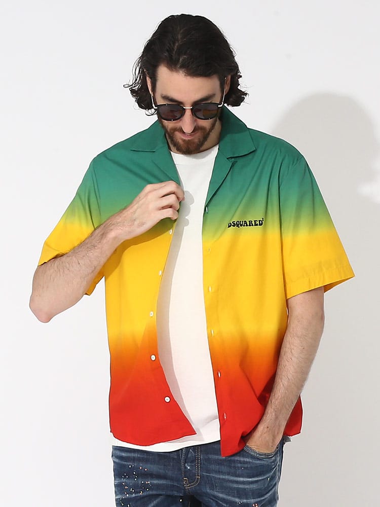DSQUARED2 (ディースクエアード) ラスタ オープンカラー 半袖 シャツ D2DM0627S76687 メンズ ブランド