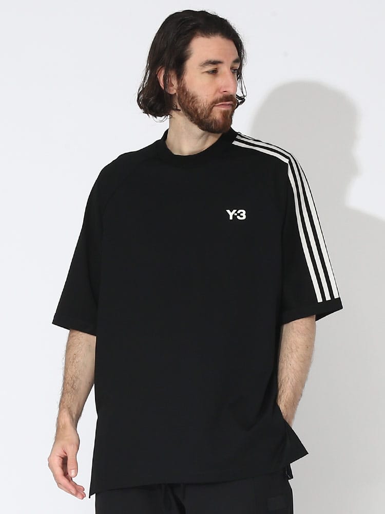 Y-3 (ワイスリー) スリーストライプ クルーネック 半袖 Tシャツ Y3H63065 メンズ ブランド