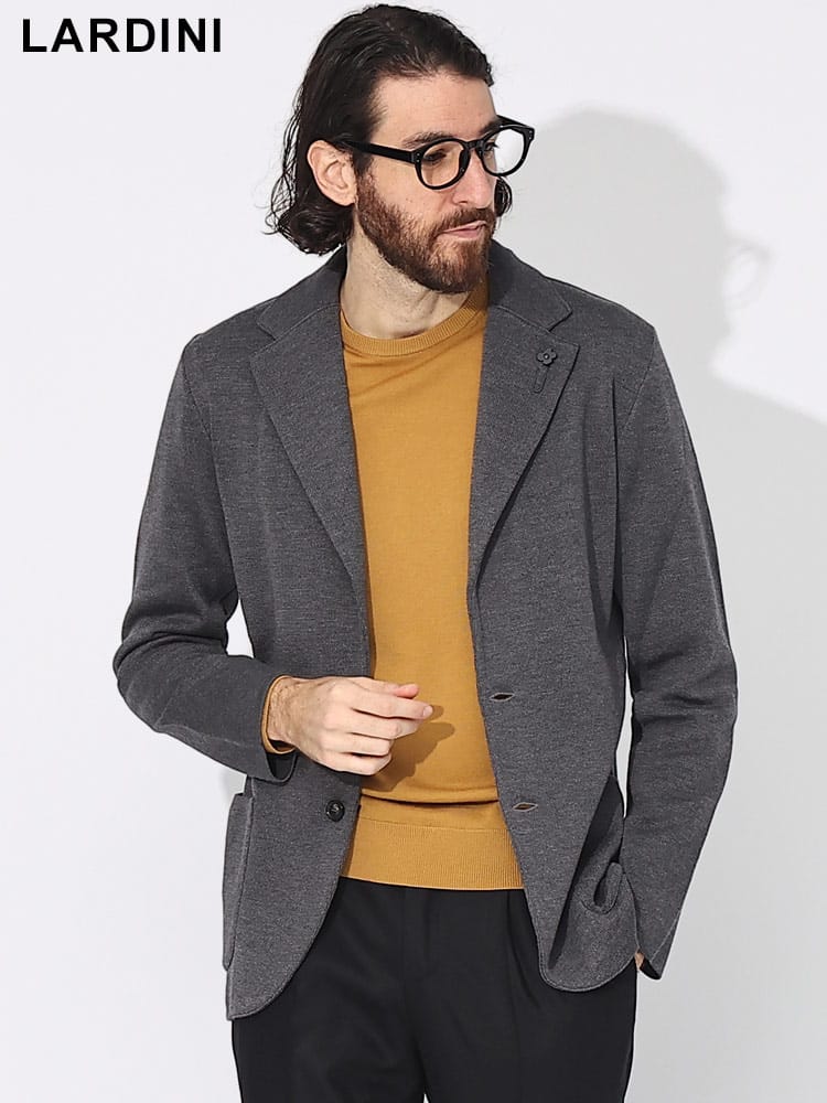 LARDINI (ラルディーニ) ウール シングル ニットジャケット LDLJM56IT61000 ブランド メンズ 男性 アウター