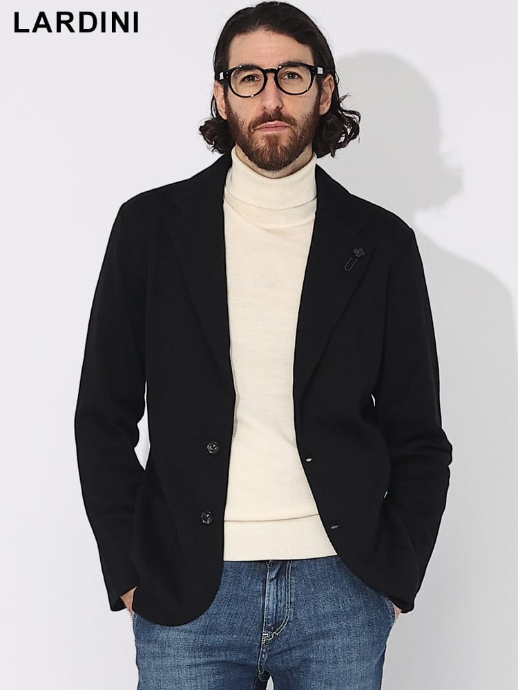 LARDINI (ラルディーニ) ウール シングル ニットジャケット LDLJM56IT61000 ブランド メンズ 男性 アウター