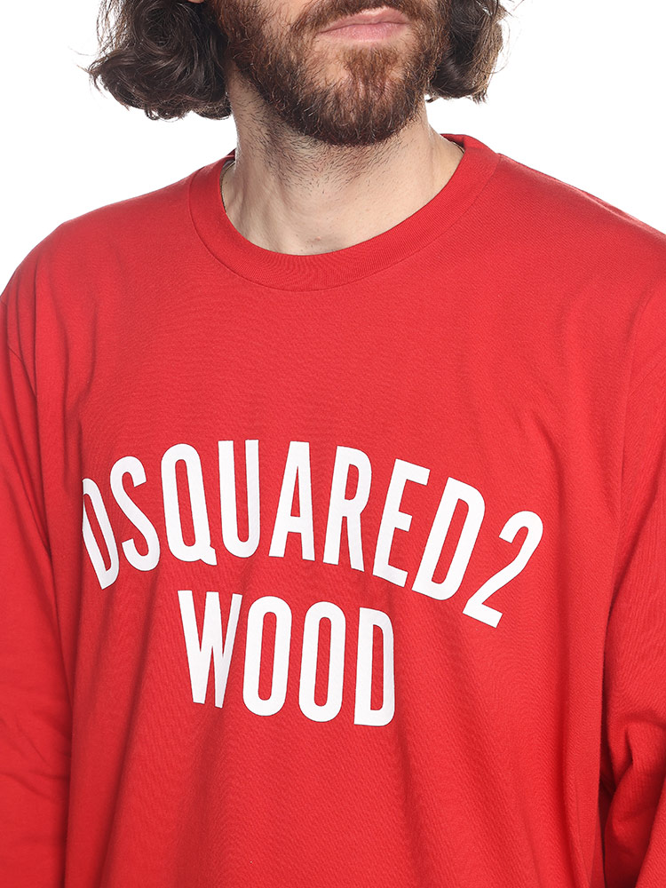 DSQUARED2 (ディースクエアード) ロゴプリント クルーネック 長袖 Tシャツ D2GD1317S20694 ブ【サカゼン公式通販】