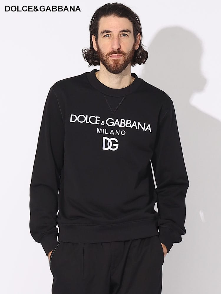 DOLCE&GABBANA (ドルチェ ＆ ガッバーナ) ロゴプリント＆刺繍 クルーネック トレーナー DGG9ACGZFU7DU ブランド メンズ 男性 トップス