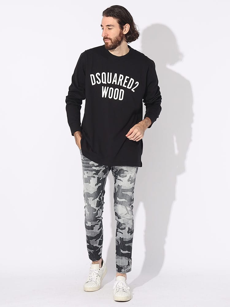 DSQUARED2 (ディースクエアード) 迷彩柄 ボタンフライ ジーンズ SKATER 