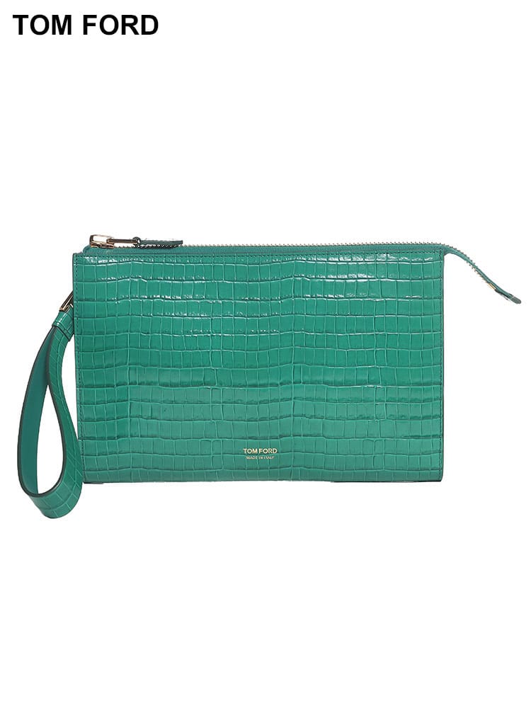 TOM FORD (トムフォード) カーフレザー ゴールドジップ クラッチバッグ TFH0500LCL239G ブランド メンズ 男性 バッグ 鞄