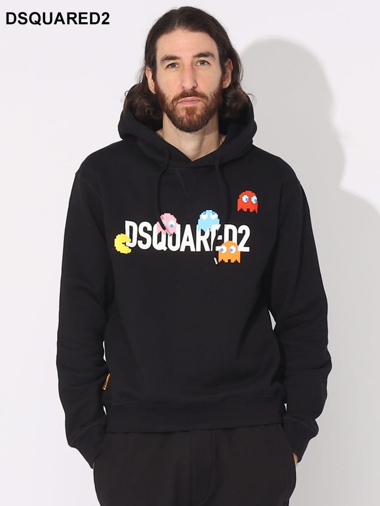 DSQUARED2 (ディースクエアード) 裏起毛 フロントプリント プルオーバー パーカー PAC-MAN D2GU0637S25516 ブランド メンズ 男性 トップス