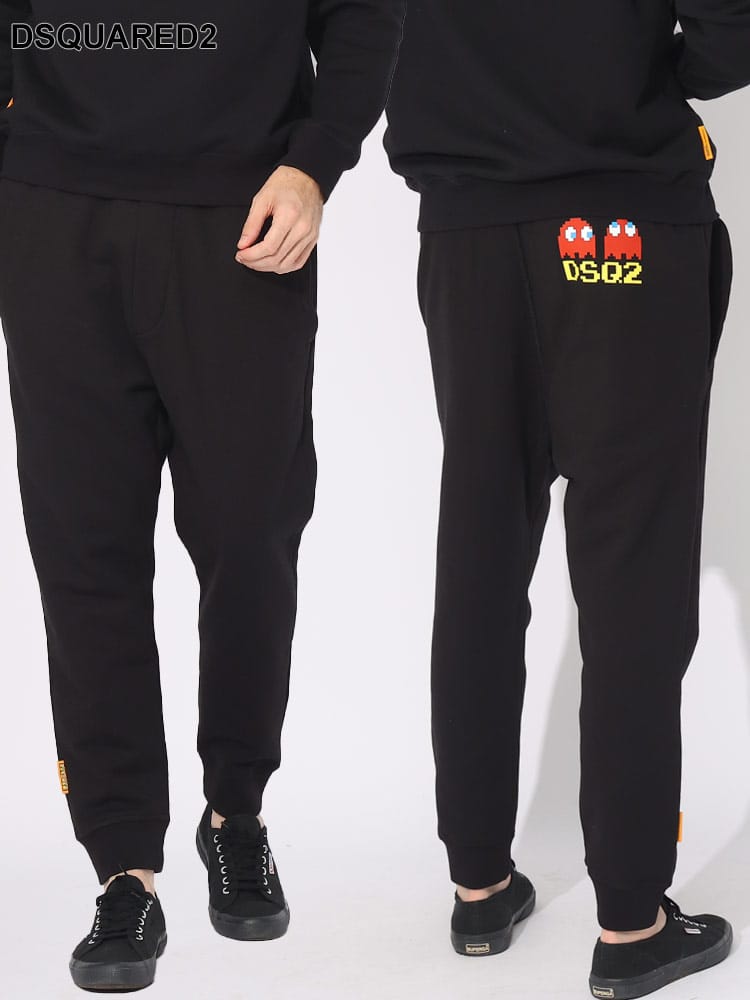 DSQUARED2 (ディースクエアード) 裏起毛 プリント スウェットパンツ PAC-MAN D2KB0586S25516 ブランド メンズ 男性 ボトムス