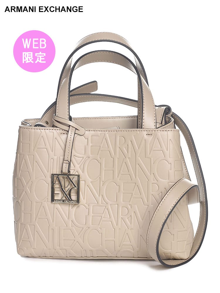 【オンラインストア限定】 ARMANI EXCHANGE (アルマーニ エクスチェンジ) オールオーバーエンボスロゴ ミニ トートバッグ AEL942647CC793 ブランド レディース バッグ 鞄