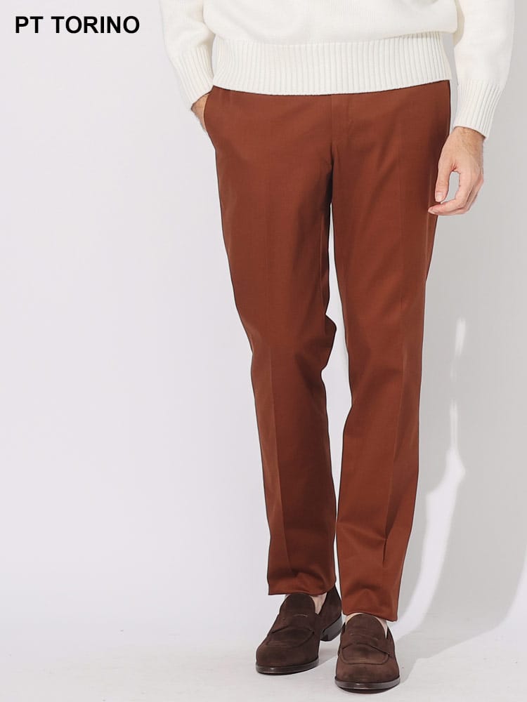 PT TORINO (ピーティートリノ) コットン ノータック パンツ SLIMFIT PTCOVS01Z00NU64 ブランド メンズ 男性 ボトムス