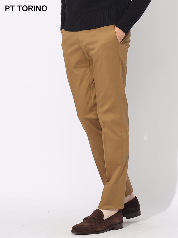 PT TORINO (ピーティートリノ) コットン ノータック パンツ SLIMFIT PTCOVS01Z00NU64 ブランド メンズ 男性 ボトムス