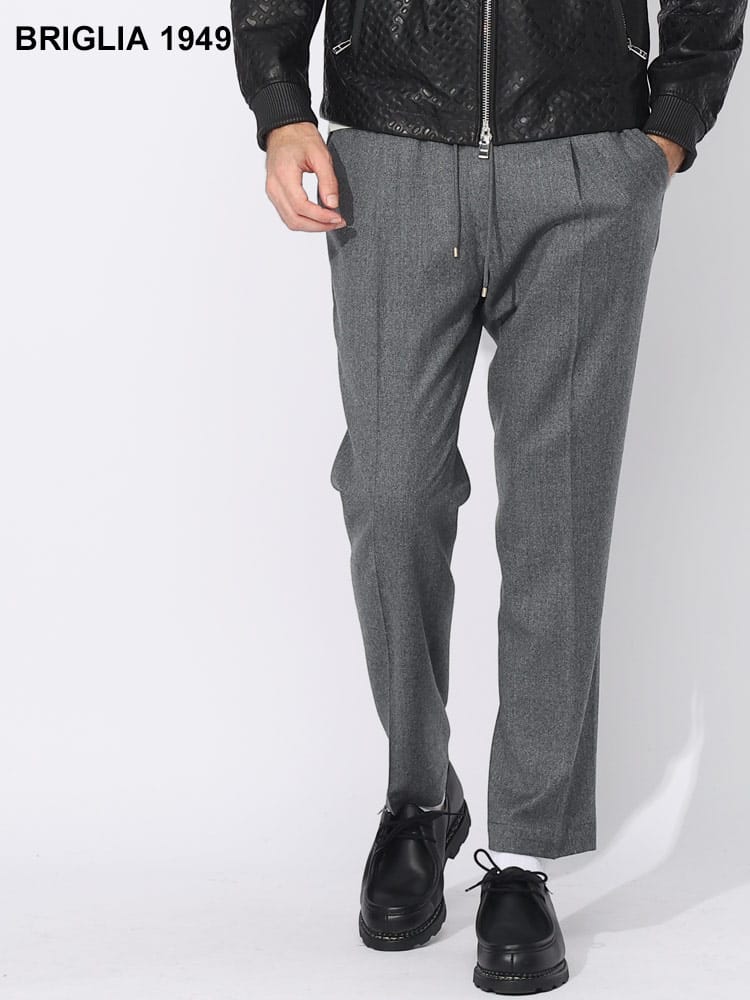 BRIGLIA 1949 (ブリリア) ウール ウエストコード ジョガーパンツ WIMBLEDON BRIWIWBLE423129 ブランド メンズ 男性 ボトムス