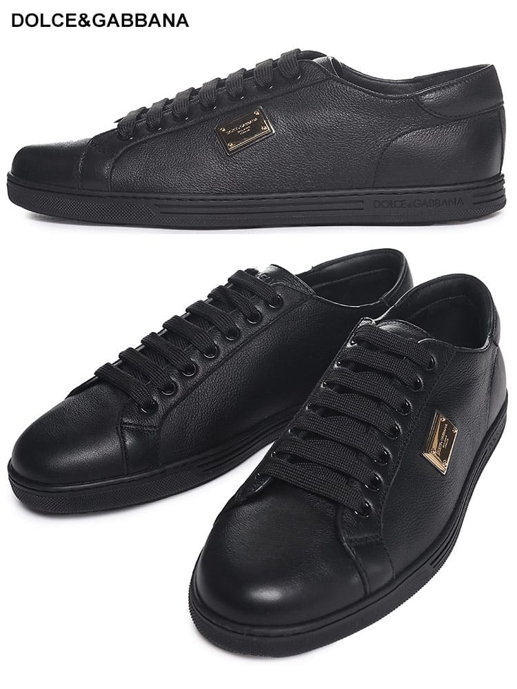 DOLCE&GABBANA (ドルチェ ＆ ガッバーナ) サントロペ カーフスキン ローカットスニーカー DGCS1735AN990 ブランド メンズ 男性 シューズ