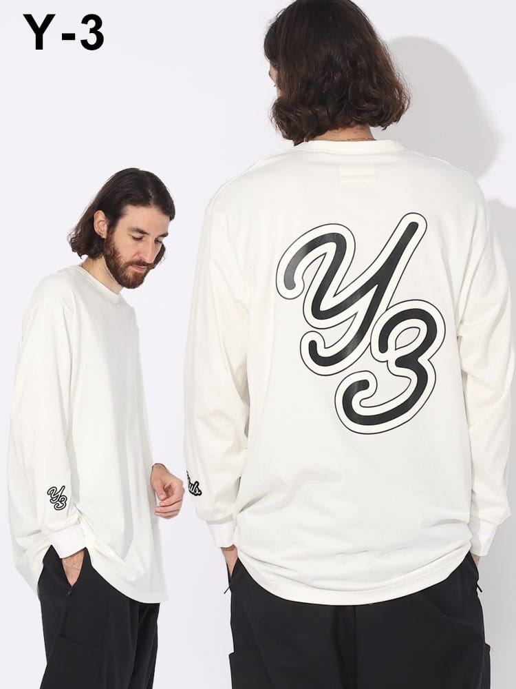 Y-3 (ワイスリー) バックプリント クルーネック 長袖 Tシャツ GFX LS TEE Y3IQ2147 ブランド メンズ 男性 トップス