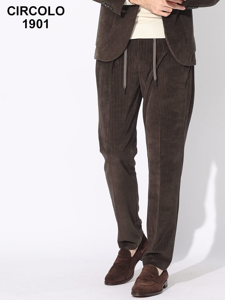 CIRCOLO 1901 (チルコロ1901) コーデュロイ ノータック パンツ CICN4043 ブランド メンズ 男性 ボトムス