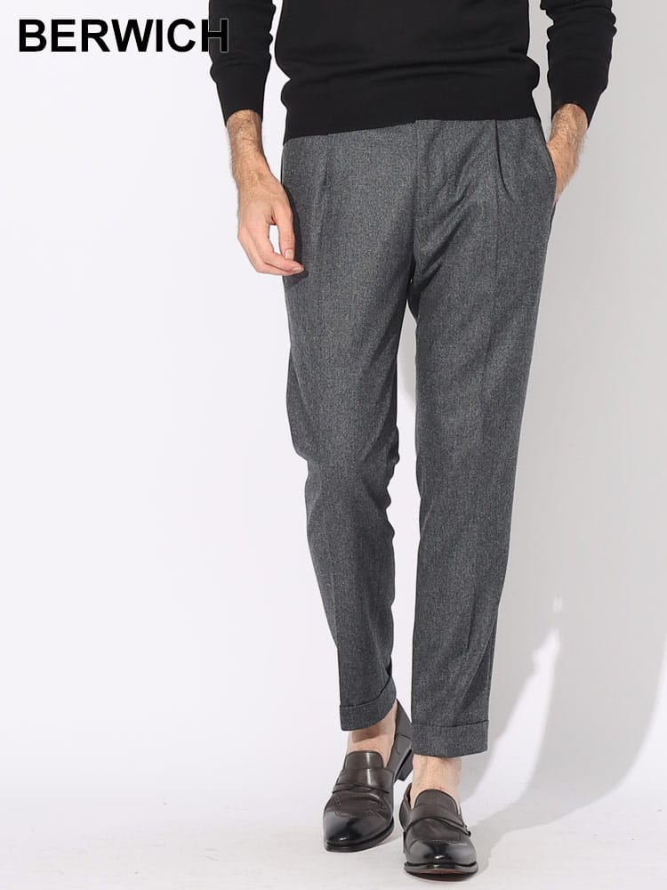 BERWICH (ベルウィッチ) ウール ワンタック パンツ RETRO BEWRETROVB1504 ブランド メンズ 男性 ボトムス