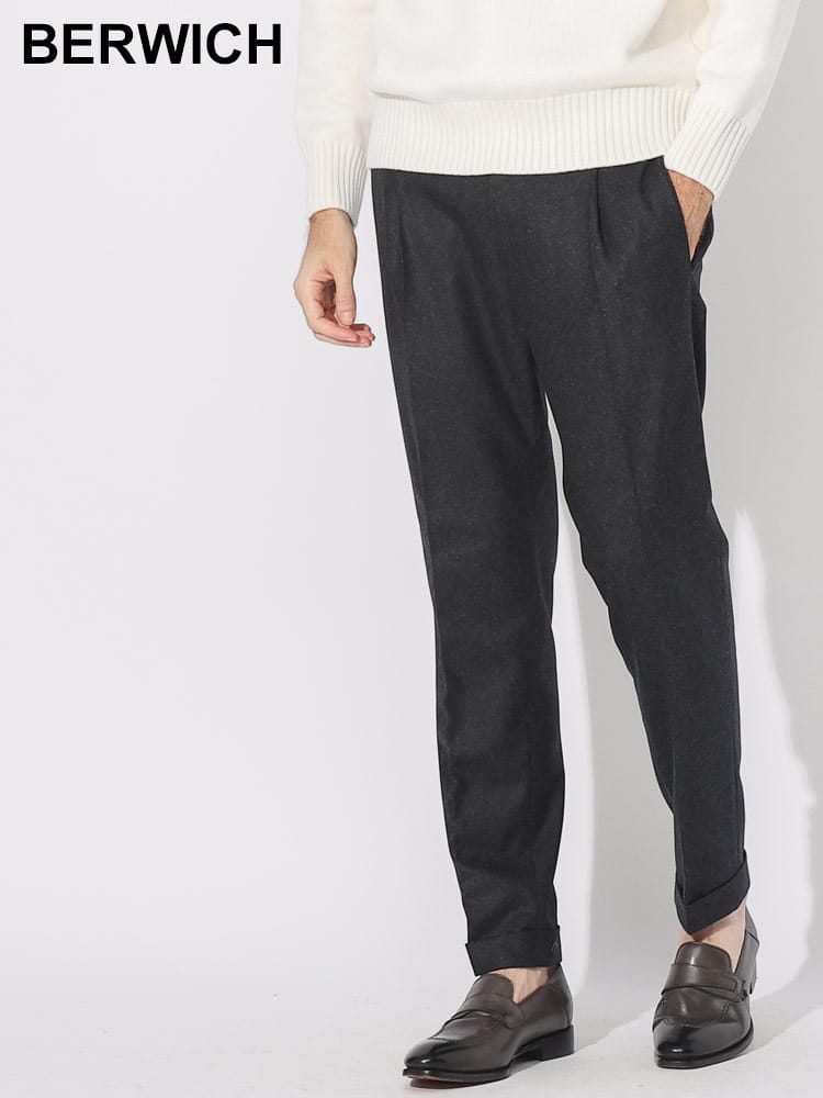 BERWICH (ベルウィッチ) ウール ワンタック パンツ RETRO BEWRETROVB1504 ブランド メンズ 男性 ボトムス