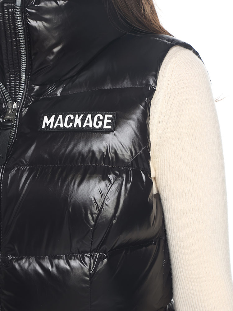 MACKAGE (マッカージュ) 胸ロゴ フルジップ ダウンベスト MKGCHAYA3 