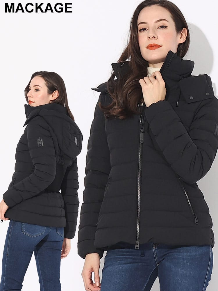 MACKAGE (マッカージュ) フード着脱 フルジップ ライト ダウンジャケット MKGMICHI3 ブランド レディース アウター