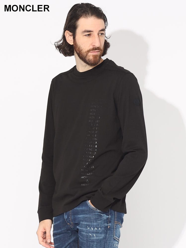 MONCLER (モンクレール) ロゴプリント クルーネック 長袖 Tシャツ MC8D0000989A17 ブランド メンズ 男性 トップス