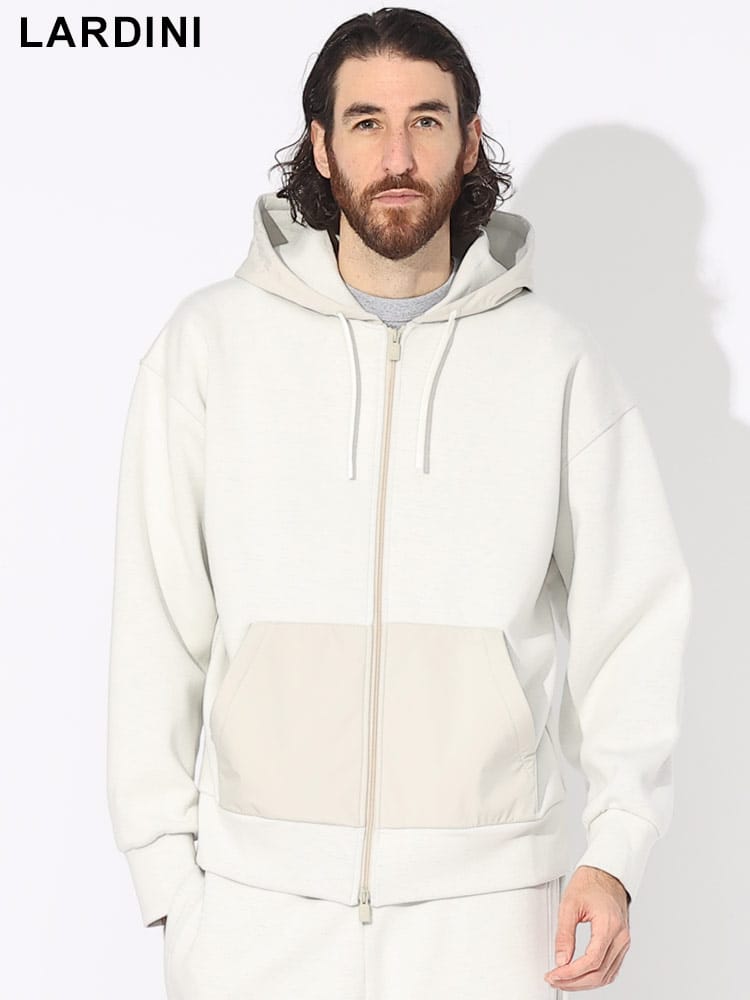 LARDINI (ラルディーニ) 異素材切り替え フルジップ パーカー LDLMML335EL6107 ブランド メンズ 男性 トップス