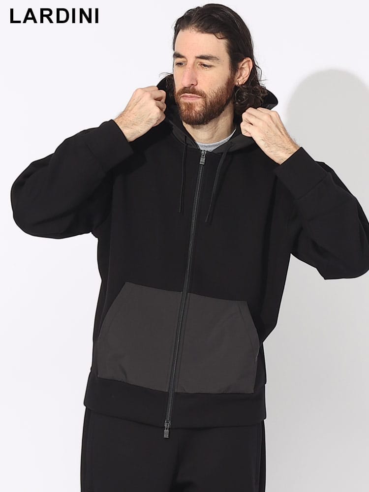 LARDINI (ラルディーニ) 異素材切り替え フルジップ パーカー LDLMML335EL6107 ブランド メンズ 男性 トップス