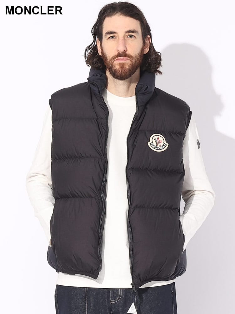 MONCLER (モンクレール) BIGワッペン フルジップ ダウンベスト 