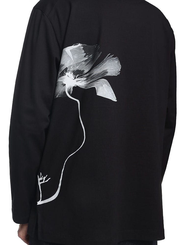 Y-3 (ワイスリー) グラフィックフラワー クルーネック ロンT 長袖 T 