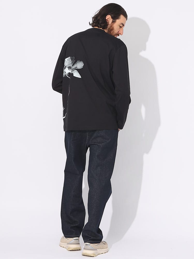 Y-3 (ワイスリー) グラフィックフラワー クルーネック ロンT 長袖 T 