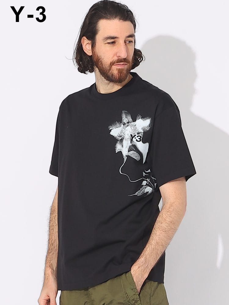 Y-3 (ワイスリー) グラフィックフラワー クルーネック 半袖 Ｔシャツ GFX SS TEE 1 Y3IN4353 ブランド メンズ 男性 トップス