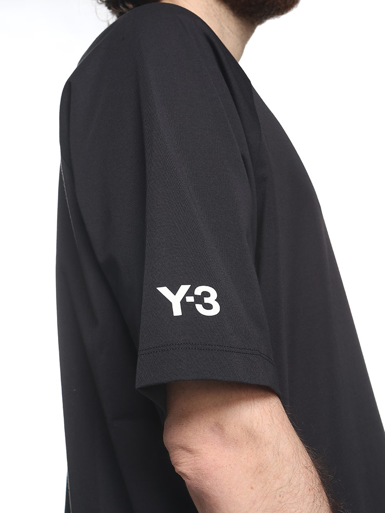 Y-3 (ワイスリー) スリーストライプ 袖ロゴ クルーネック 半袖 Ｔ 