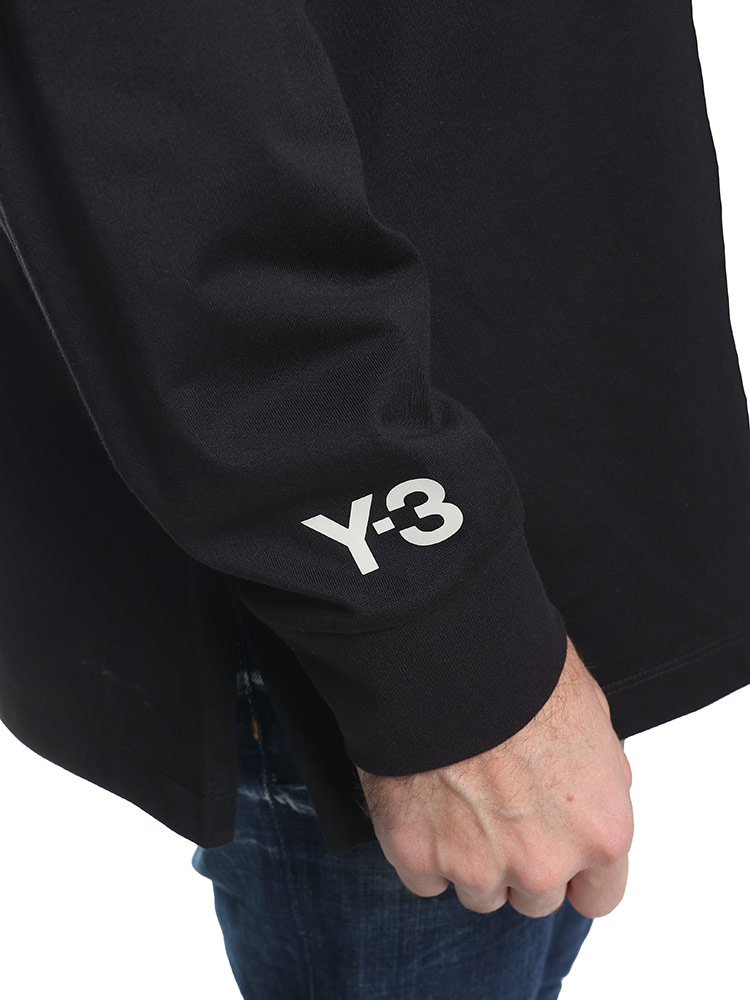 Y-3 (ワイスリー) スリーストライプ 袖ロゴ クルーネック ロンT 長袖 T 