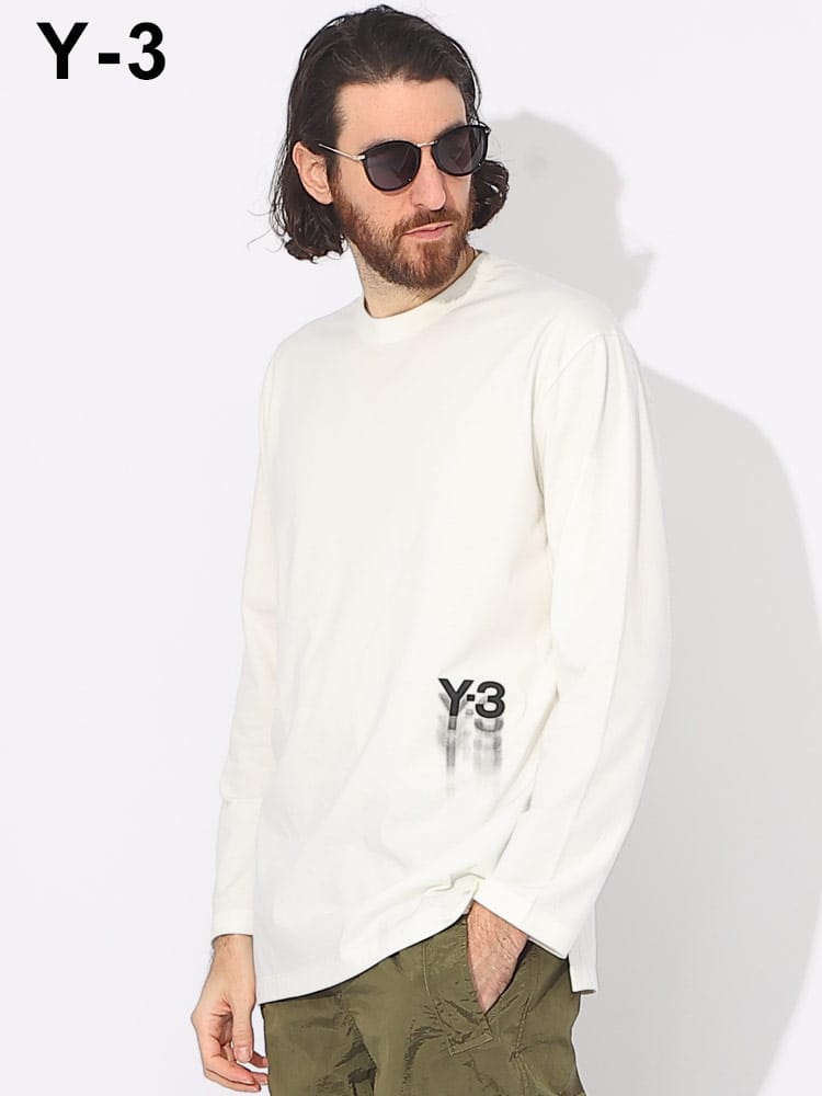 Y-3 (ワイスリー) Y-3グラフィックロゴ クルーネック ロンT 長袖 T 