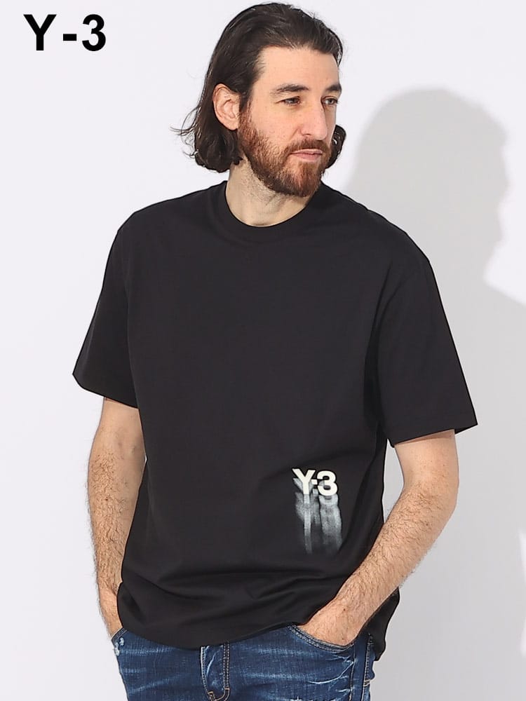 Y-3 (ワイスリー) Y-3グラフィックロゴ クルーネック 半袖 Tシャツ GFX 
