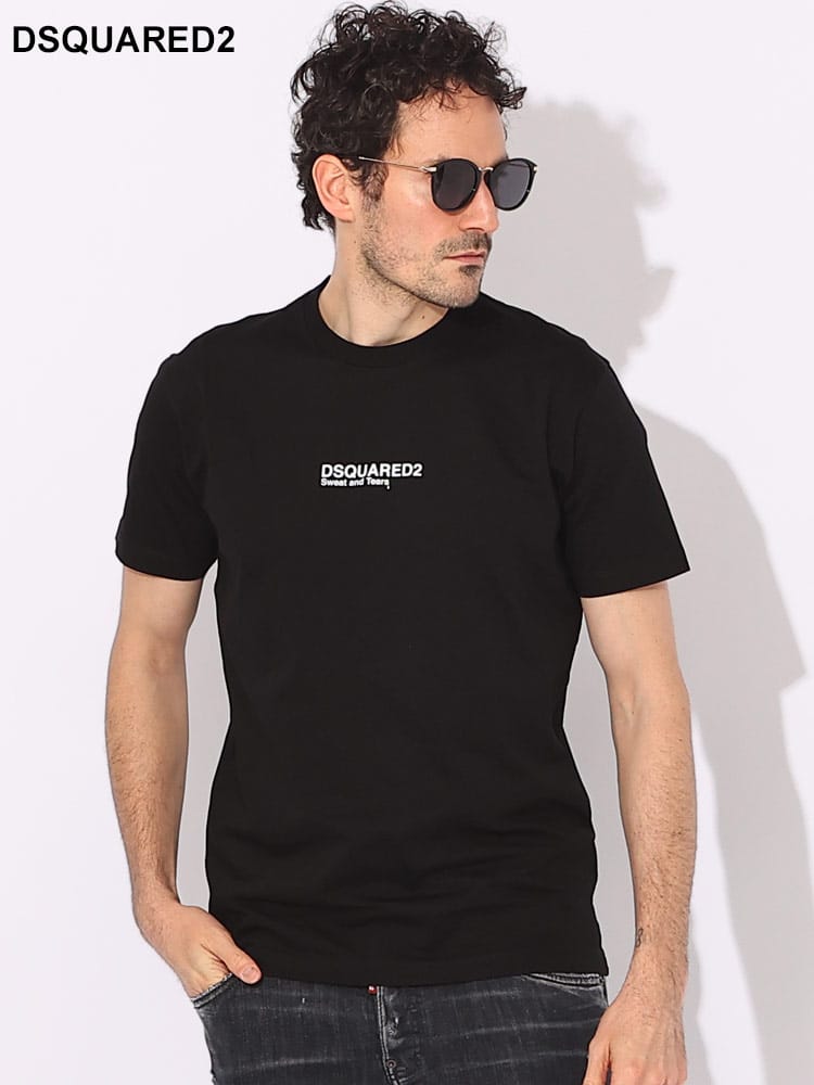 DSQUARED2 (ディースクエアード) ロゴプリント クルーネック 半袖 Tシャツ COOL FIT D2GD0946S23009 ブランド メンズ 男性 トップス