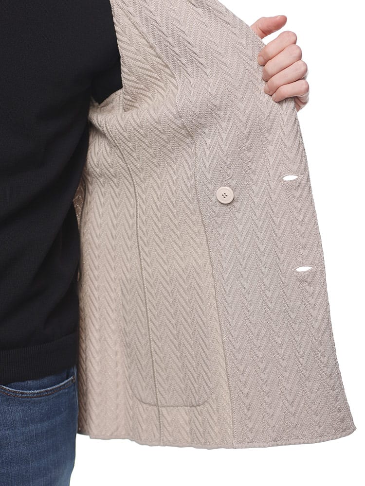 LARDINI (ラルディーニ) ダブル 6ツ釦 ケーブルニット ジャケット 