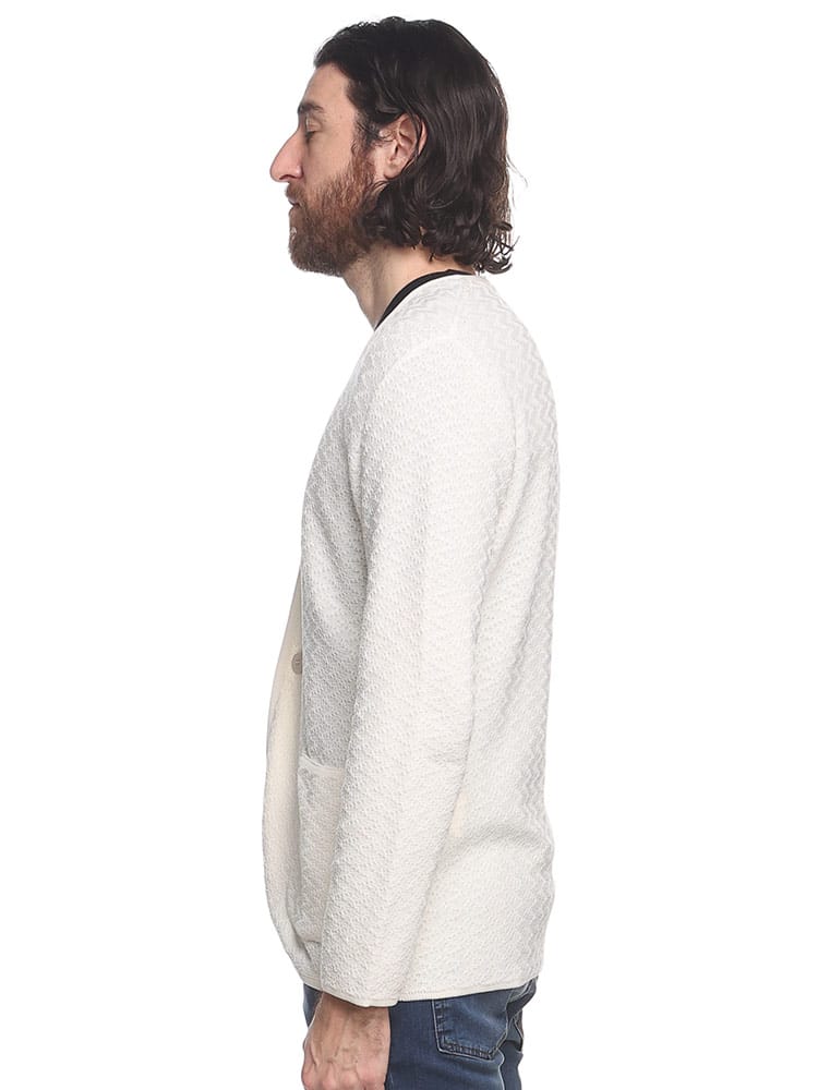 LARDINI (ラルディーニ) コットン ノーカラー 1つボタン ニット 
