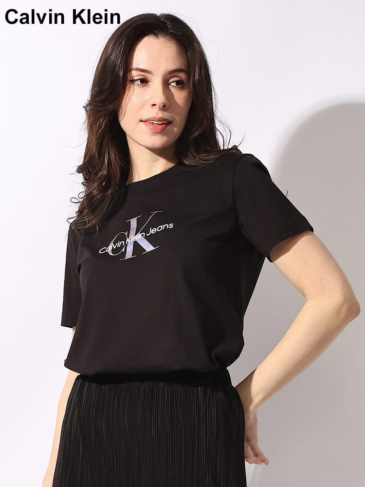 Calvin Klein (カルバンクライン) エンボスロゴ クルーネック 半袖 T 