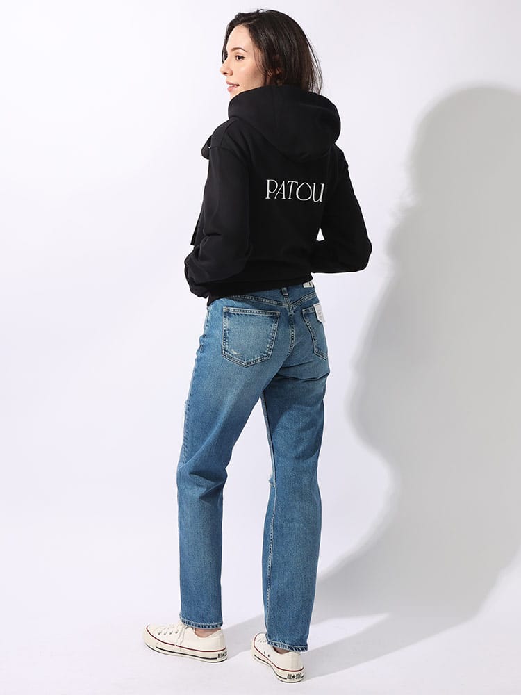 PATOU (パトゥ) 裏起毛 オーガニックコットン バックロゴ ジップアップ 