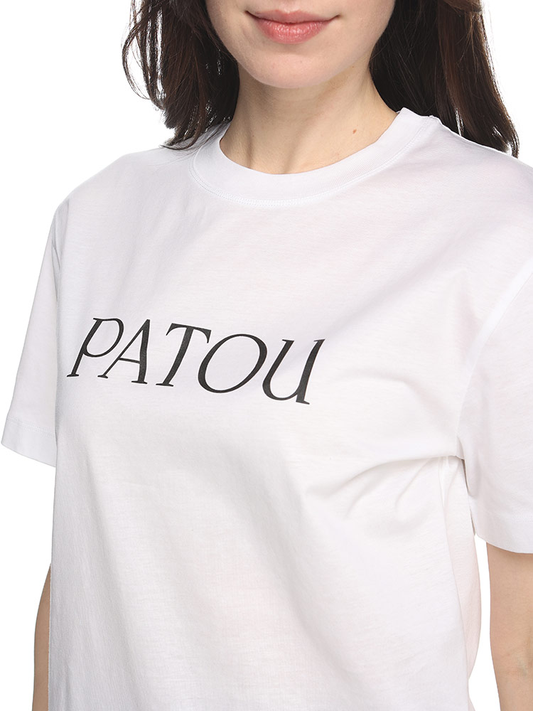 PATOU (パトゥ) コットン ロゴプリント クルーネック 半袖 Tシャツ