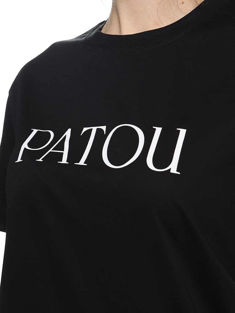 PATOU (パトゥ) コットン ロゴプリント クルーネック 半袖 Tシャツ 