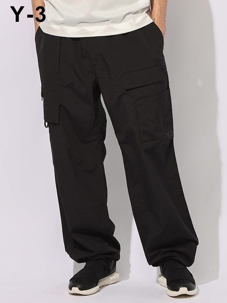 Y-3 (ワイスリー) クリンクルナイロン ウエストコード カーゴパンツ CR 