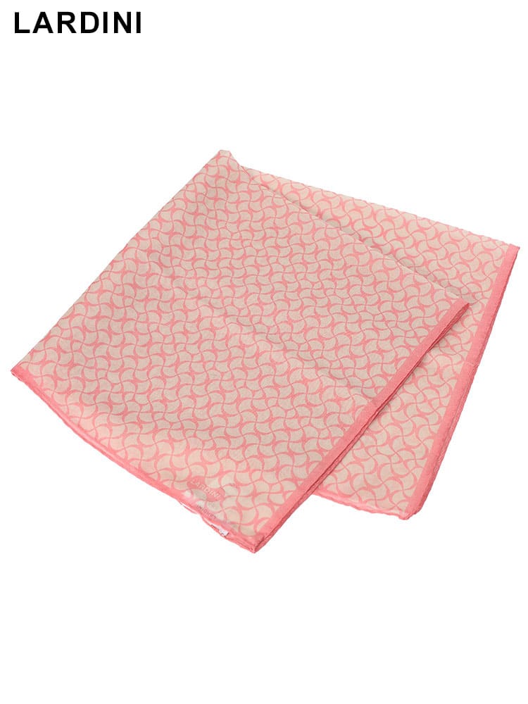 LARDINI (ラルディーニ) コットン シルク ウェーブプリント ポケットチーフ