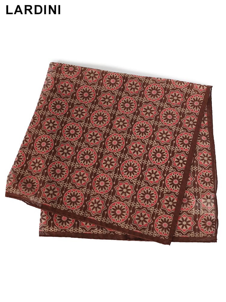 LARDINI (ラルディーニ) コットン シルク  花柄 ポケットチーフ