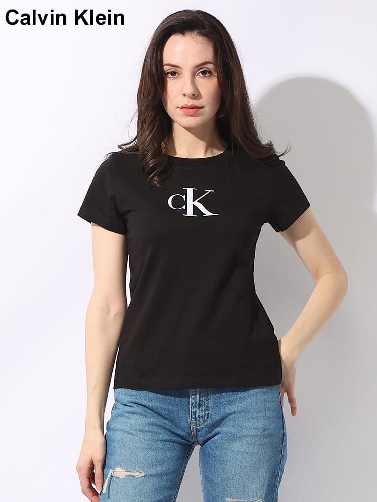 Calvin Klein (カルバンクライン) ロゴプリント クルーネック 半袖 T 