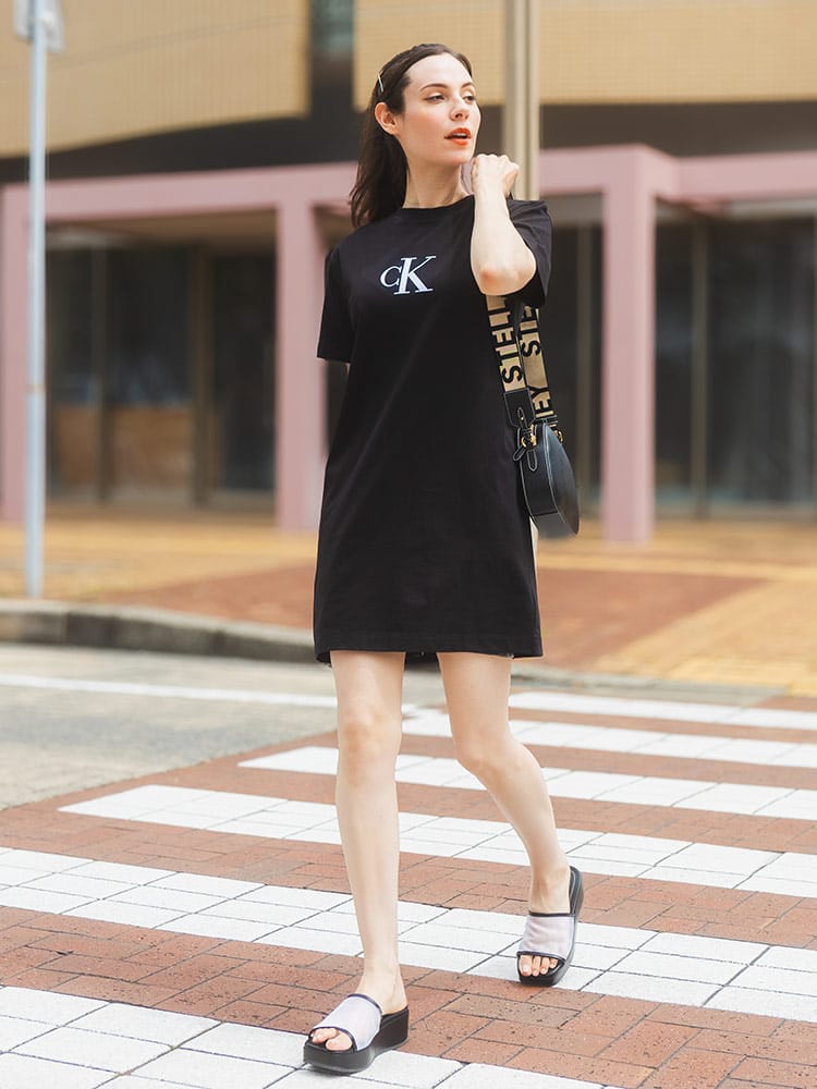 Calvin Klein (カルバンクライン) ロゴプリント クルーネック 半袖  