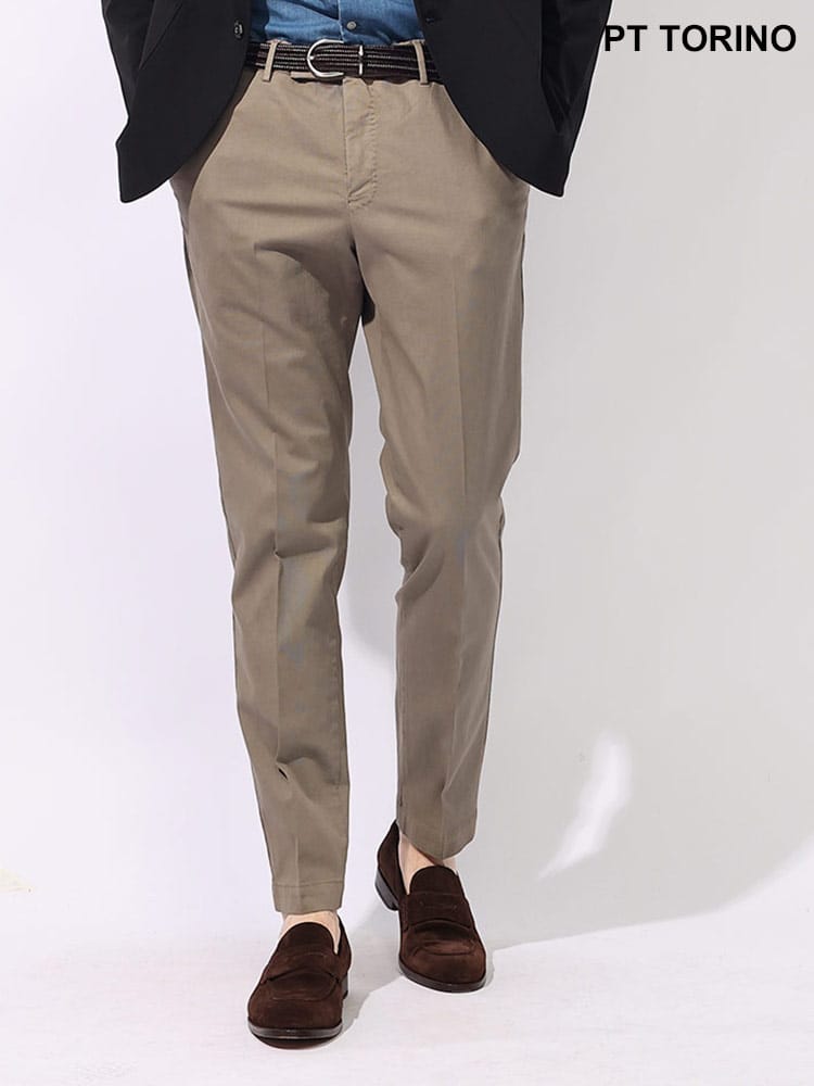 PT TORINO (ピーティートリノ) ストレッチ コットン マスターフィット ノータック ロングパンツ