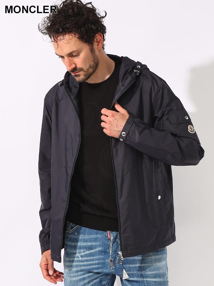 MONCLER (モンクレール) 撥水 肩ポケット フルジップ ナイロンパーカー 