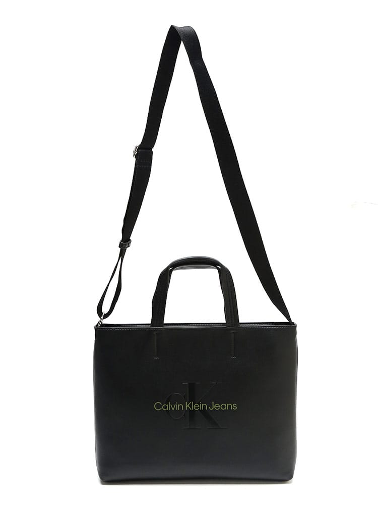 Calvin Klein (カルバンクライン) フェイクレザー エンボスロゴ 2WAY 